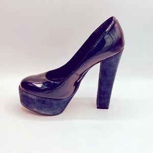 CARVELA Patent Leather/Suede 5”/2” Platform Heels In Navy 37/7